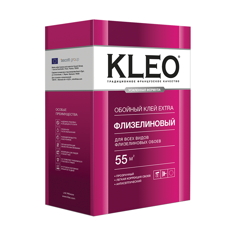 Клей KLEO Экстра 55 для флизелиновых обоев, 380 г (12/16) фото