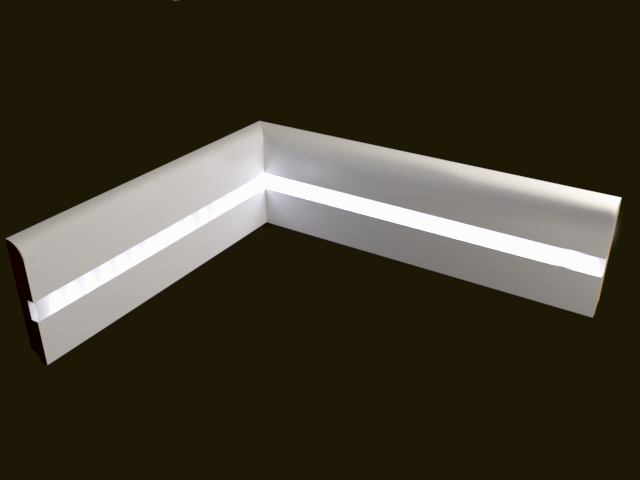 PN050 LED плинтус напольный с подсветкой Evrowood 80x12x2000 фото